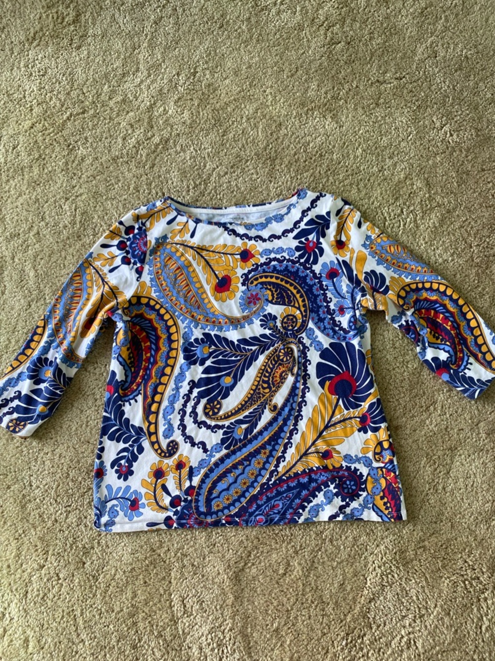 Talbots Paisley Tee in Light Blue, Cream and Pink